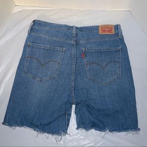 Levi High Rise Jean Shorts Denim Cutoffs 721 Womens Size 31 Bermuda Long Short
